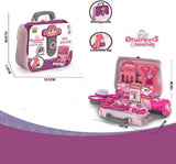 24 Pcs Girls Fashion Beauty Salon Toys, Early Education Toys, Kids Makeup Kit, Dress Up Pretend Play With Toy Hairdryer, Comb, Portable Case, Premium Gifts For Toddler Girls (cosmetic Bag)