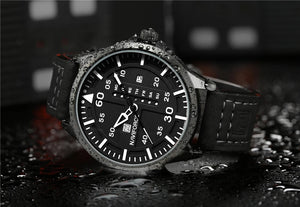 NAVIFORCE Waterproof Military Sport Quartz Men's Watches With Leather Strap White