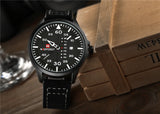 NAVIFORCE Waterproof Military Sport Quartz Men's Watches With Leather Strap White