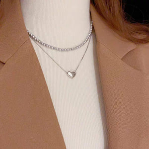Elegant Double Layer Heart Pearl Pendent / Necklace Party Jewelry Gifts Accessories For Women